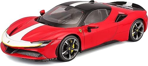 Bburago B18-16911 Ferrari Signature SF90 STRADALE Super Car Die Cast, Red, L