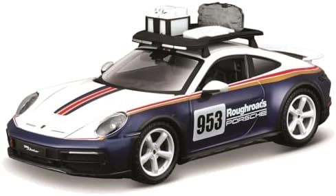 Bburago - 1/24 Racing - 2023 Porsche 911 Dakar - New 2024: Metal Racing Vehicle - Interior Details - Opening Doors and Hood - Scale 1/24., B18-28029